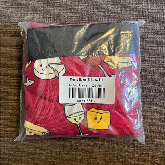 Wine & Cheese Boxer Briefs Underwear w/ Fly NEW in Package - Picture 2 of 2